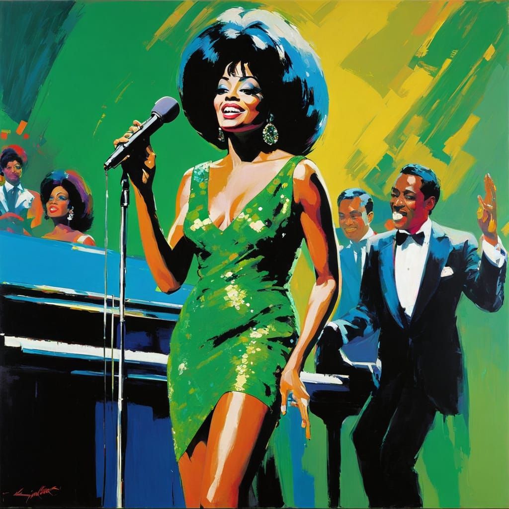 Diana Ross Pop Art Portrait by Leroy Neiman