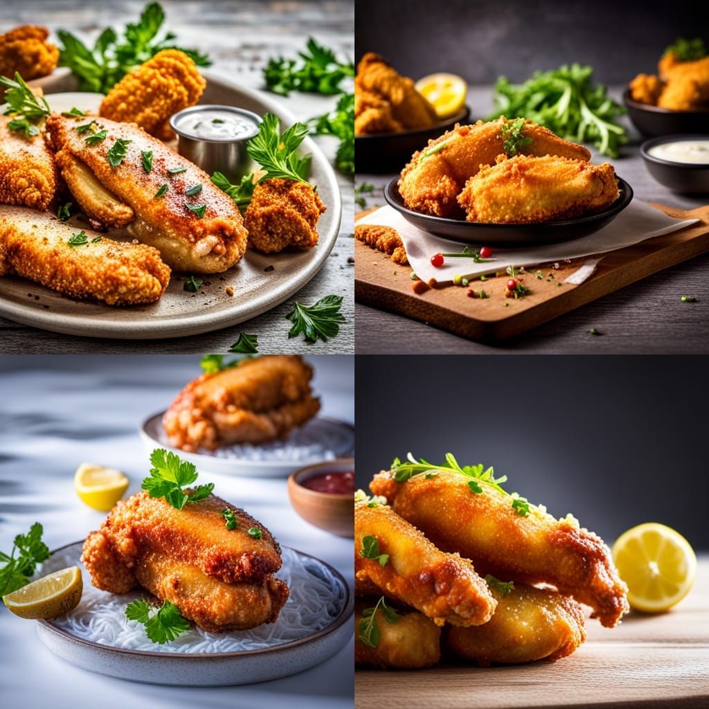 Crispy Lemon Pepper Chicken Tender, Food Photography