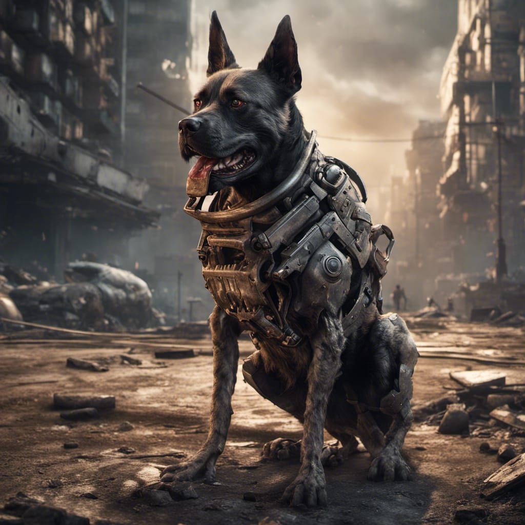 Cyborg Dog in Apocalypse: 3D Game Cinematic