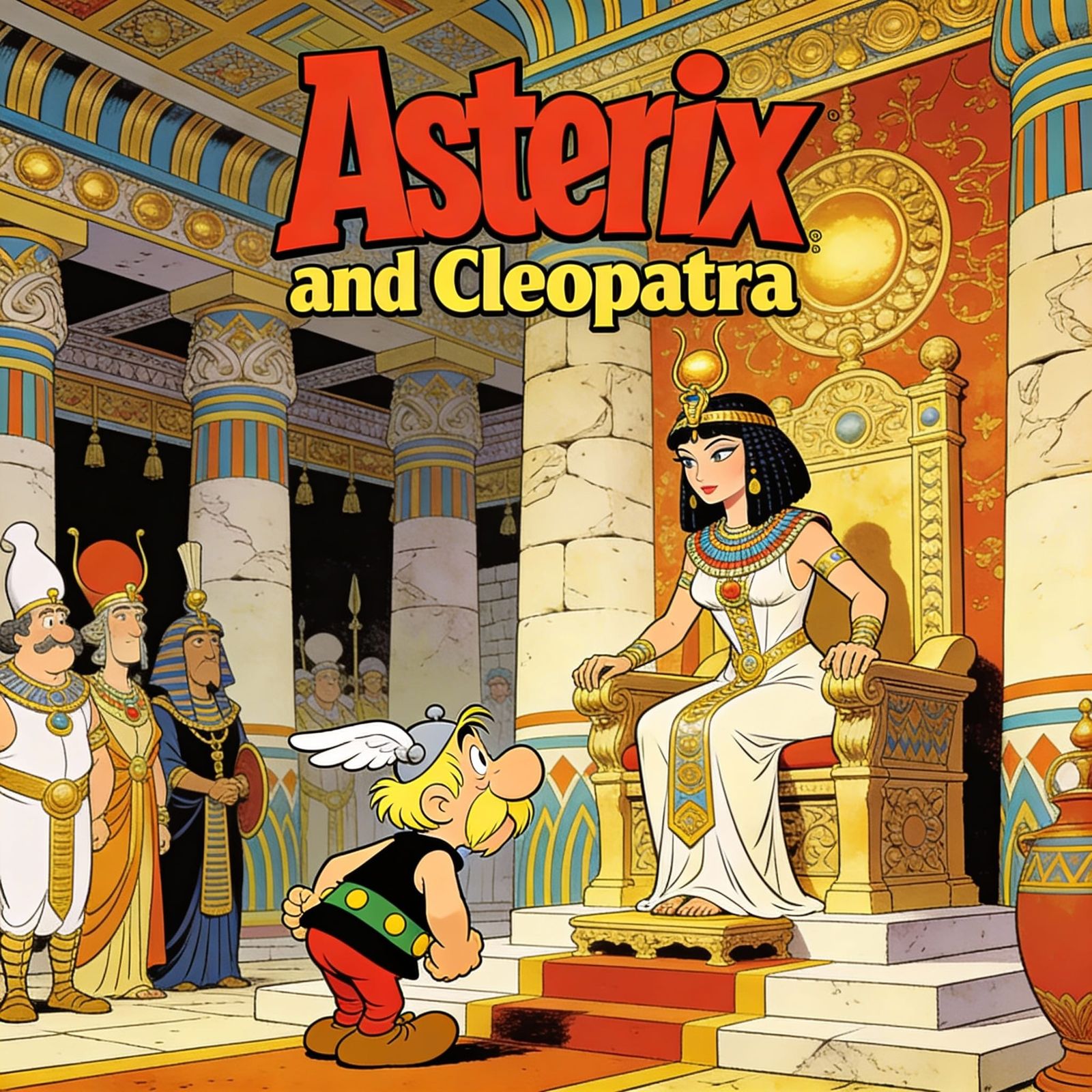 A hardback comic book of Asterix, with the title "Asterix and Cleopatra," art by Uderzo, text by Goscinny. Asterix the s...