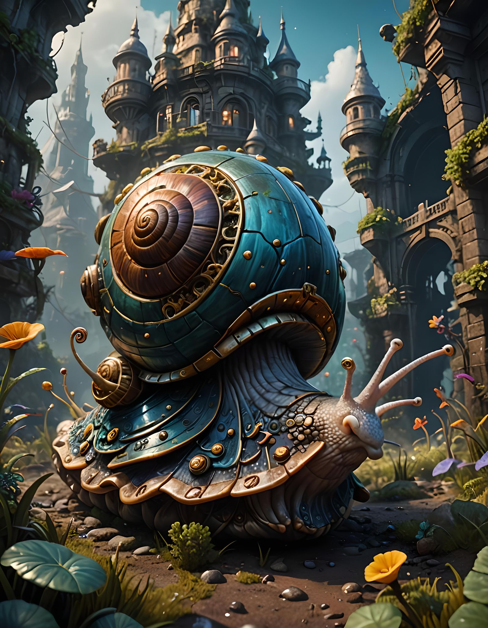 Fantastical Transponder Snail in Detailed Matte Painting