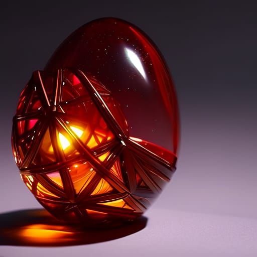 Amber Gem Inspiration in Intricate Glass Egg