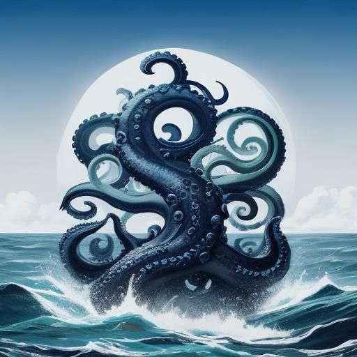 Stylized Kraken Logo for Brand Identity