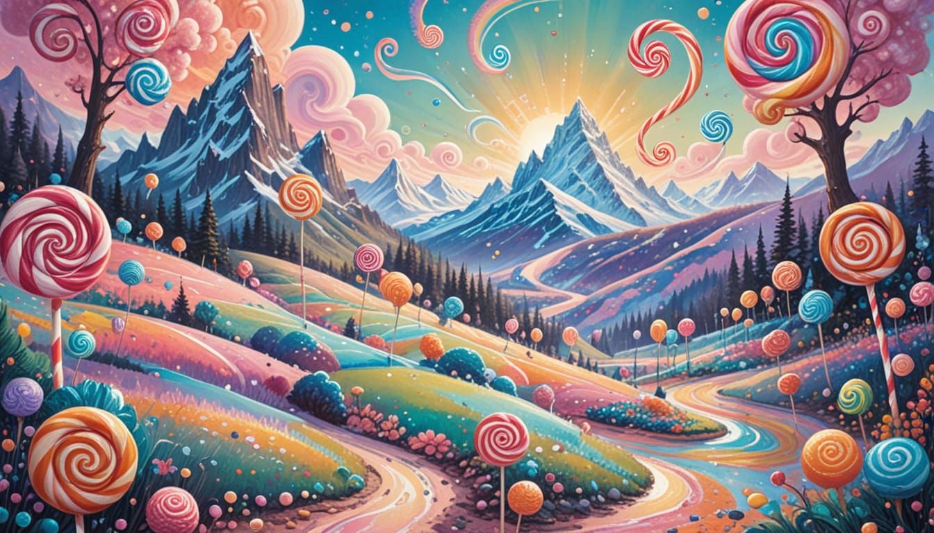 Whimsical Gouache Illustration of Pummeleinhorn in a Fantast...
