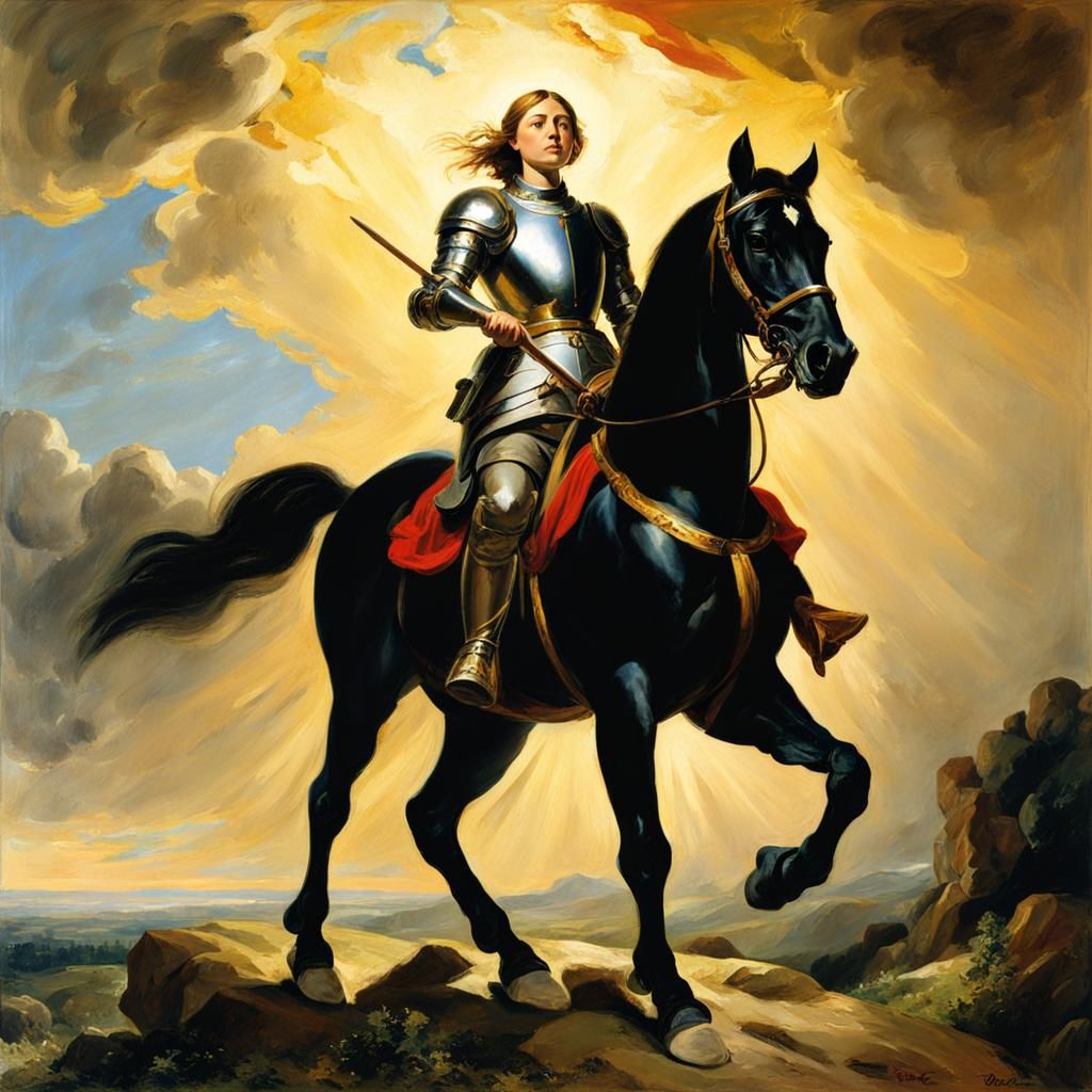 Joan of Arc Portrait in Romantic Style