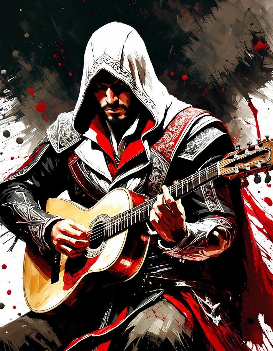 Ezio Auditore as Bard: Graffiti Art Portrait