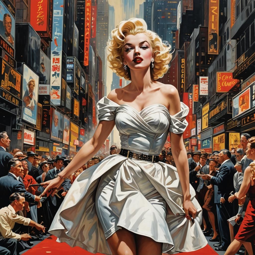 Marilyn Monroe in Retrofuturistic Metropolis
