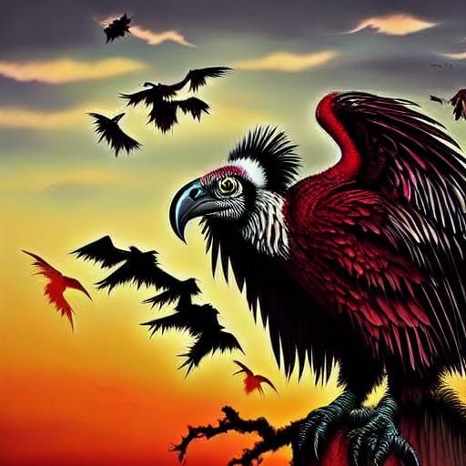 Vultures in Horror Zebrapunk Style