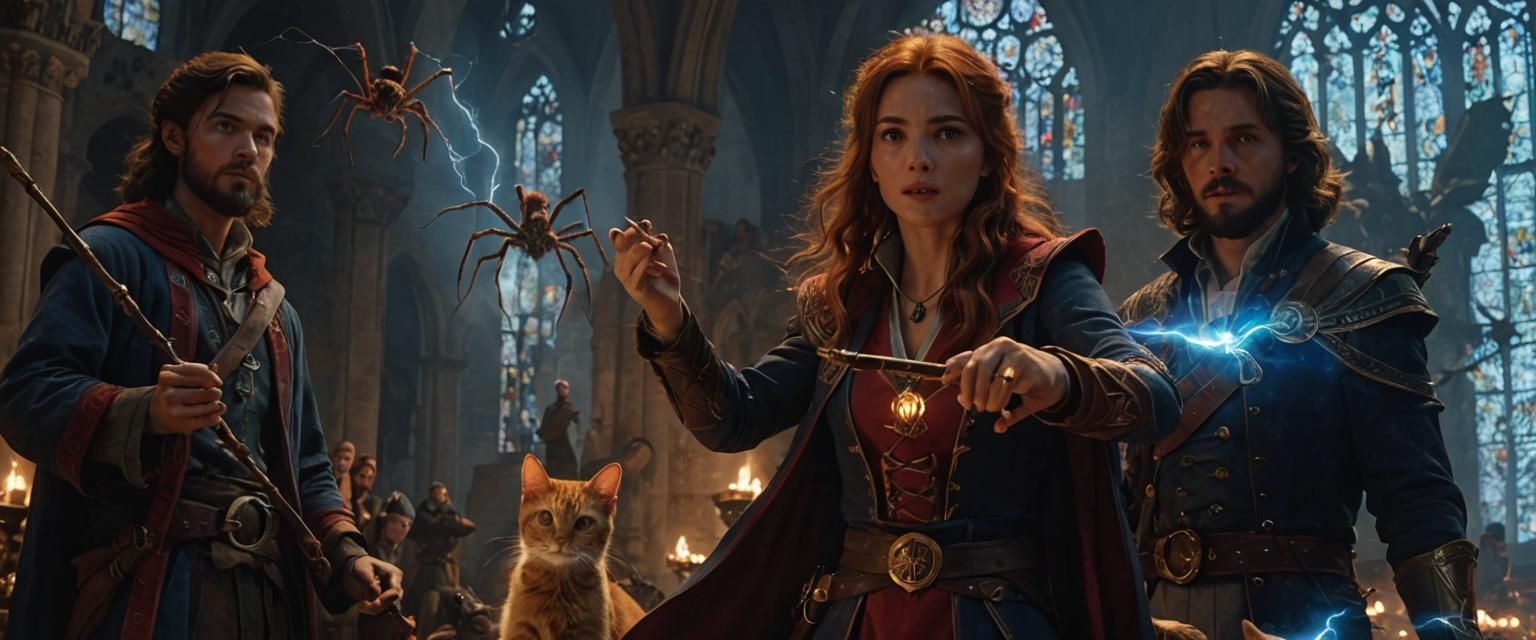 Mages Face Spiders in Cathedral: Dark Fantasy Cinema