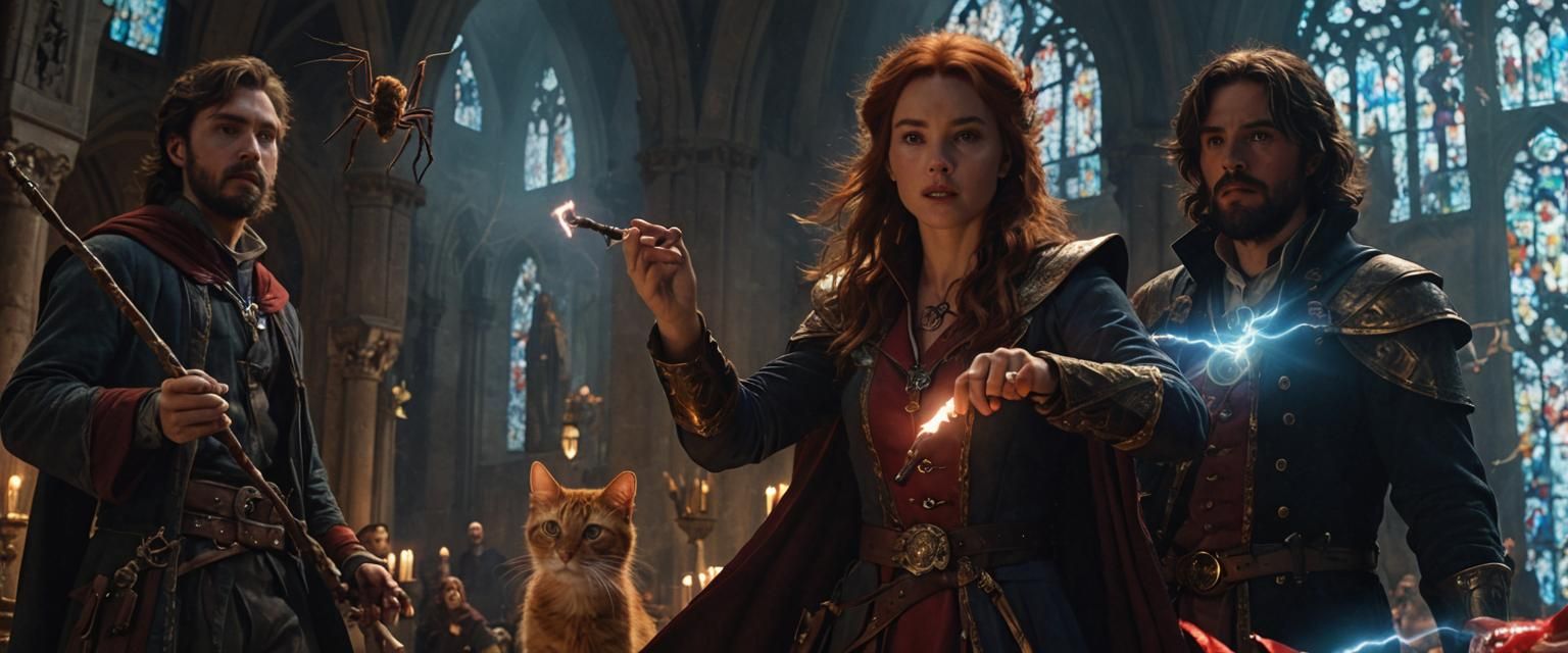 Mages vs Spiders: Cinematic Cathedral Confrontation