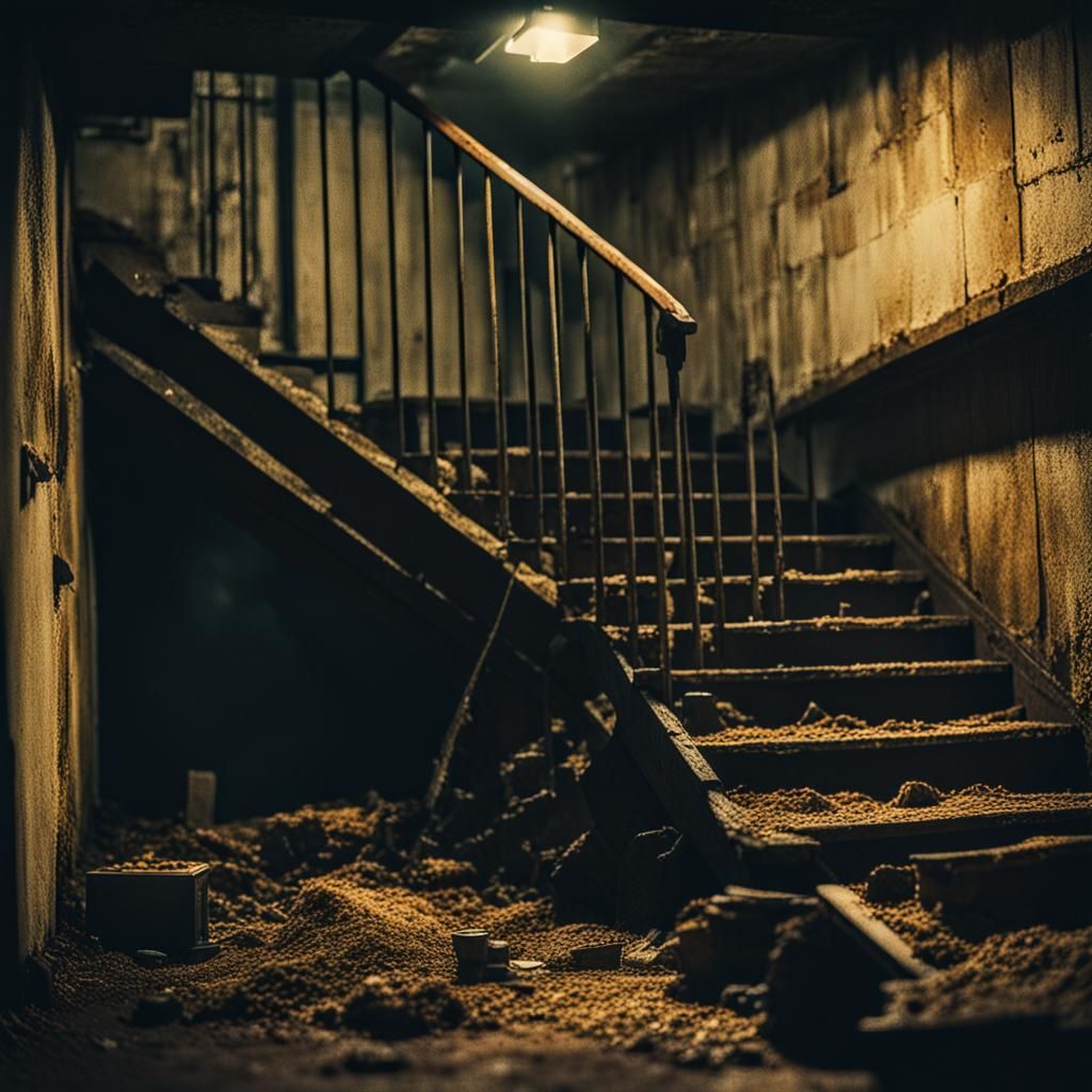 Cinematic Basement Horror Scene