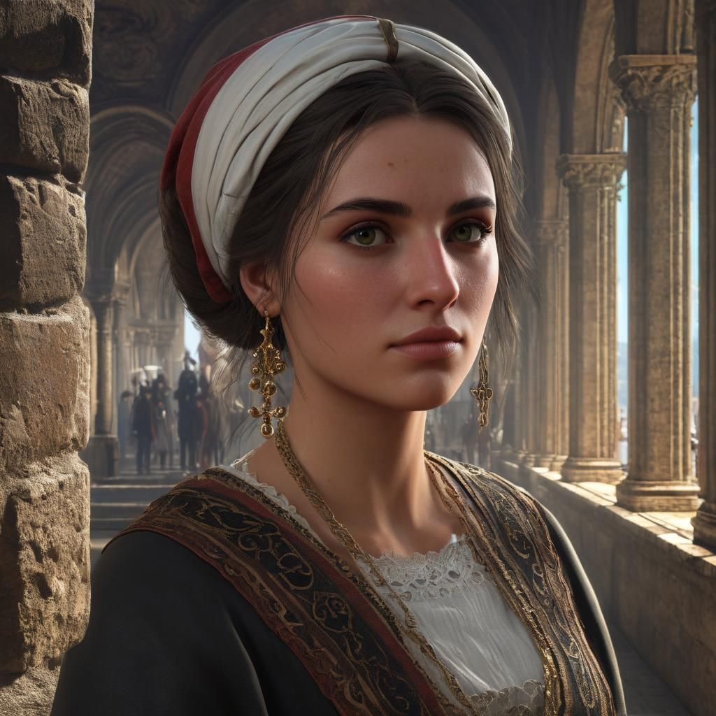 Italian Lady: 8K Resolution Concept Art