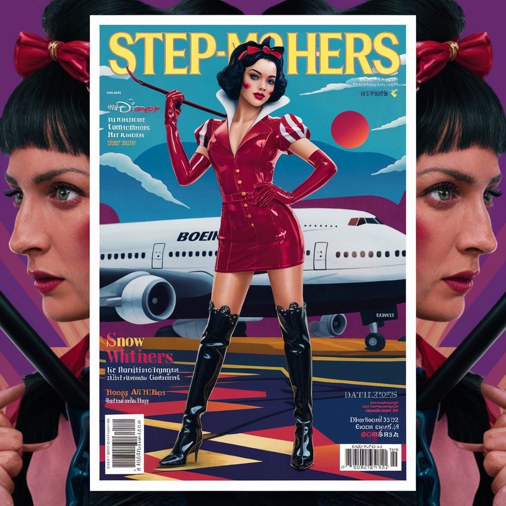 Step-Mothers Magazine Cover: Snow White as Confident Air Hos...