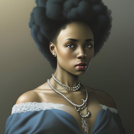 Opulent Portrait of Creole Lady in Red Ballgown