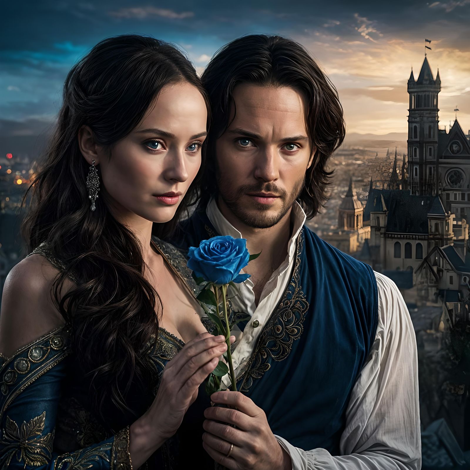 Magical Sorcerers in Love, Dark Fantasy Concept Art