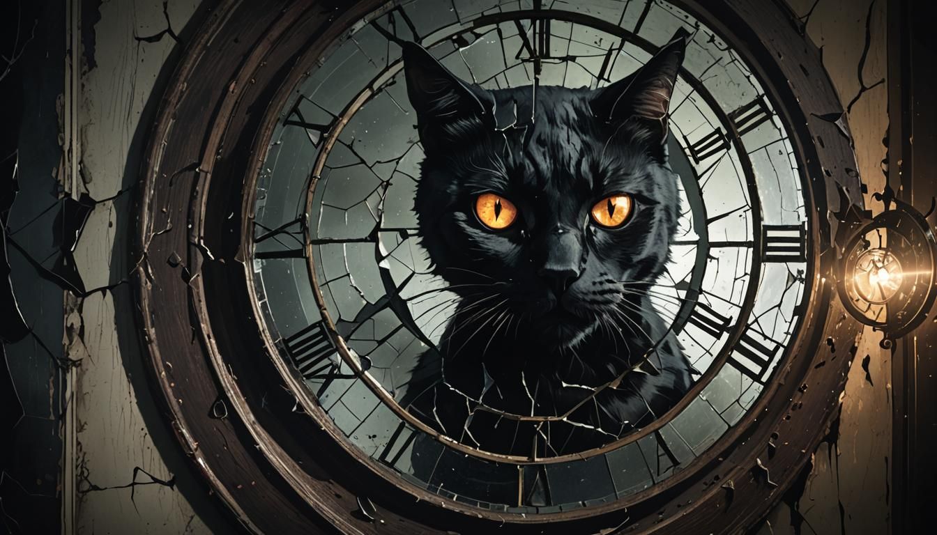 Eerie Dark Comics: Shadowy Figure in Cracked Mirror