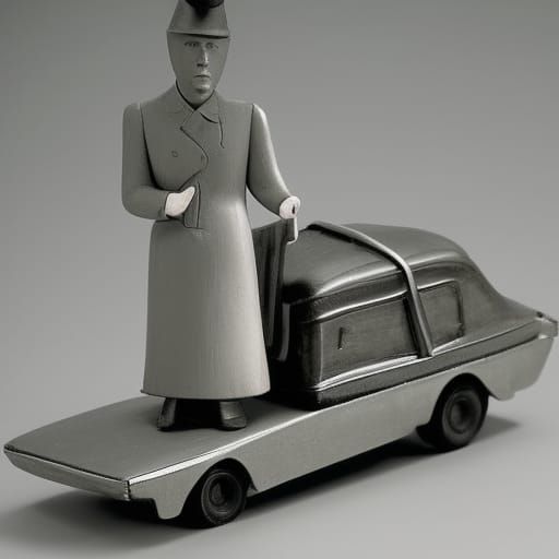 Surreal Ambulance Car in Totalitarian Sun City