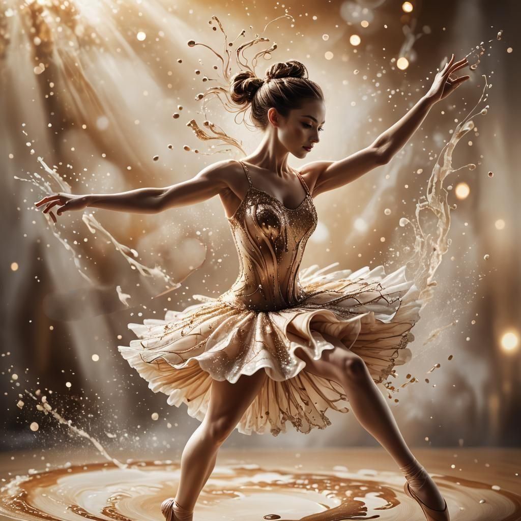 Hyperrealistic Coffee Latte Art: Dancing Ballerina