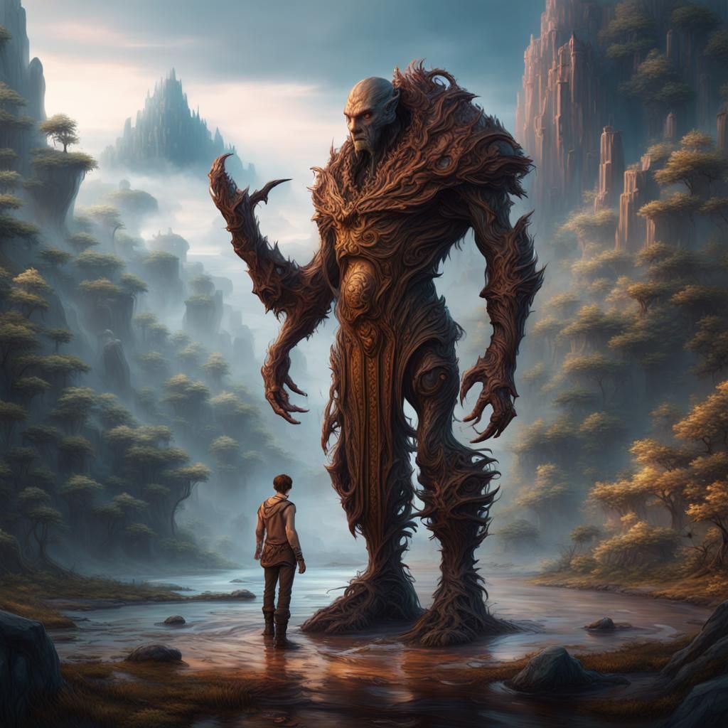 Human with Big Feet: Detailed Matte Painting