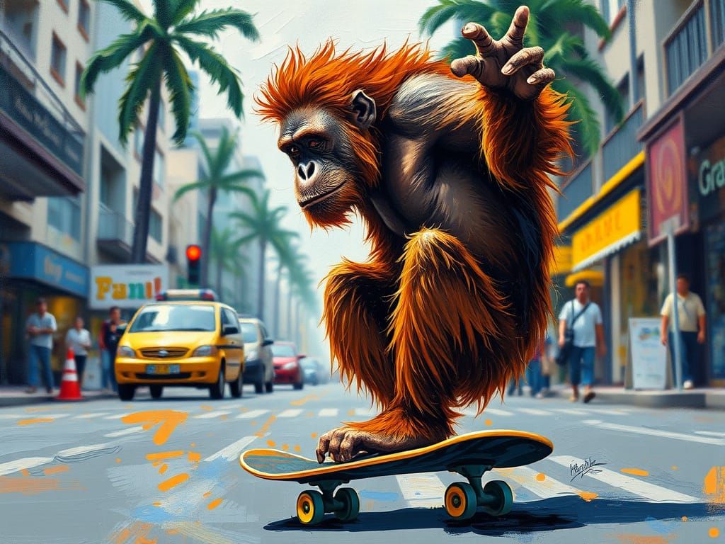Orangutan Rapper on Wheels