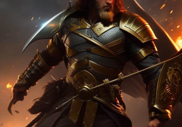 Hero King Leads Army in Epic Fantasy Battle