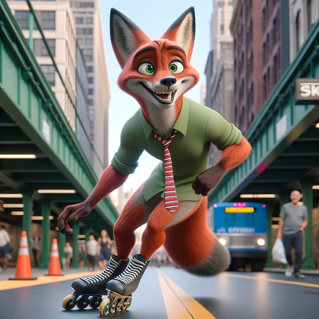Nick Wilde  Rollerskating