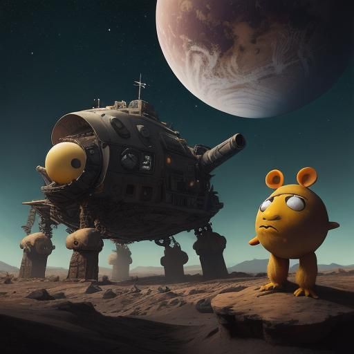 Alien Still Life in Naive Claymation Style