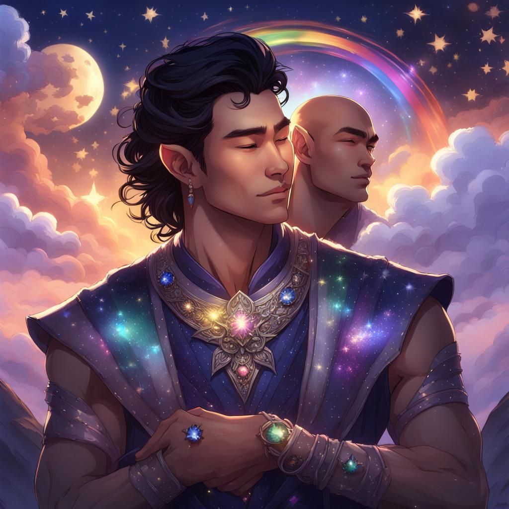 Filipino Elf Hugs The Sun, Dark Fantasy Concept Art