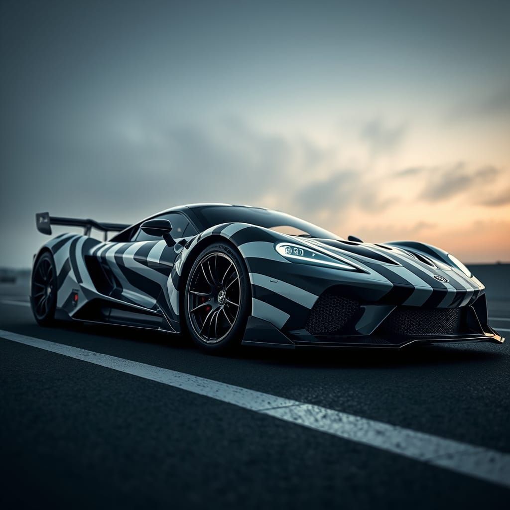 Stripped Sports Car in Futuristic Design