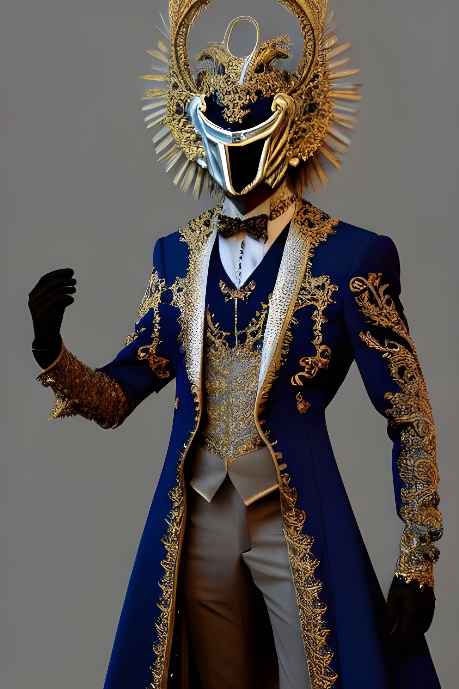 Stylish Masquerade Portrait in Hyperrealistic Digital Art