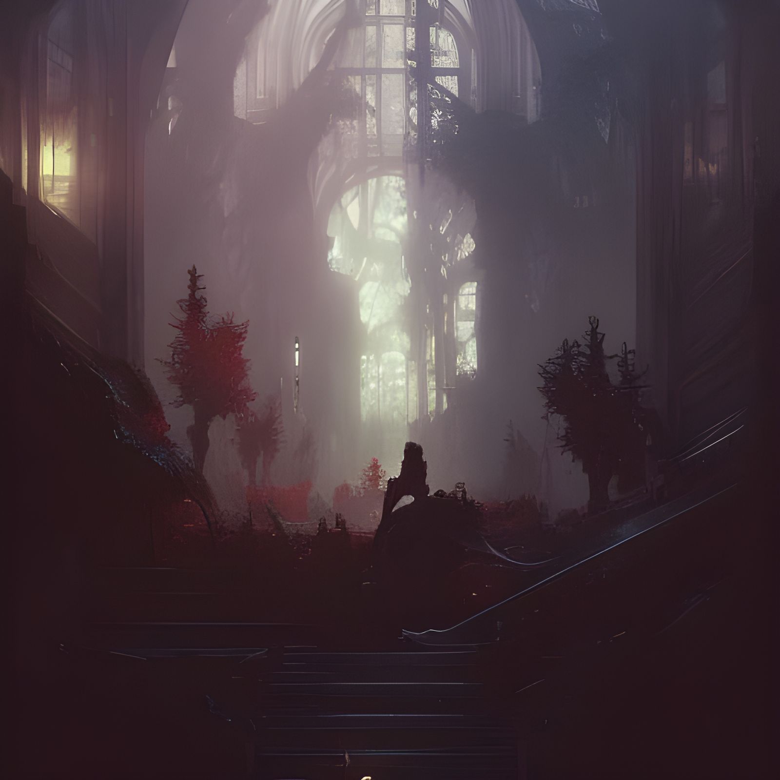 Dark Fantasy Art in Style of Alphonse Mucha