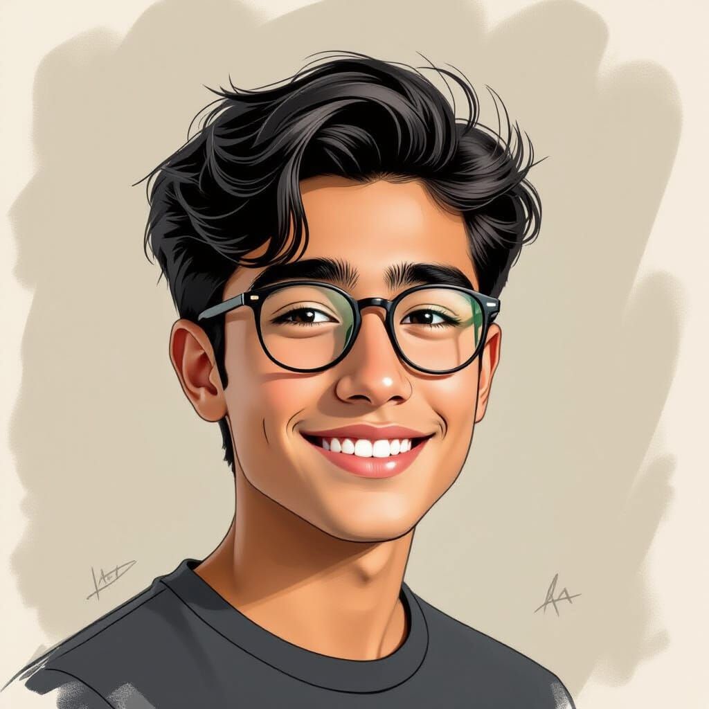 Portrait of a 14-Year-Old Boy with Side-Parted Hair