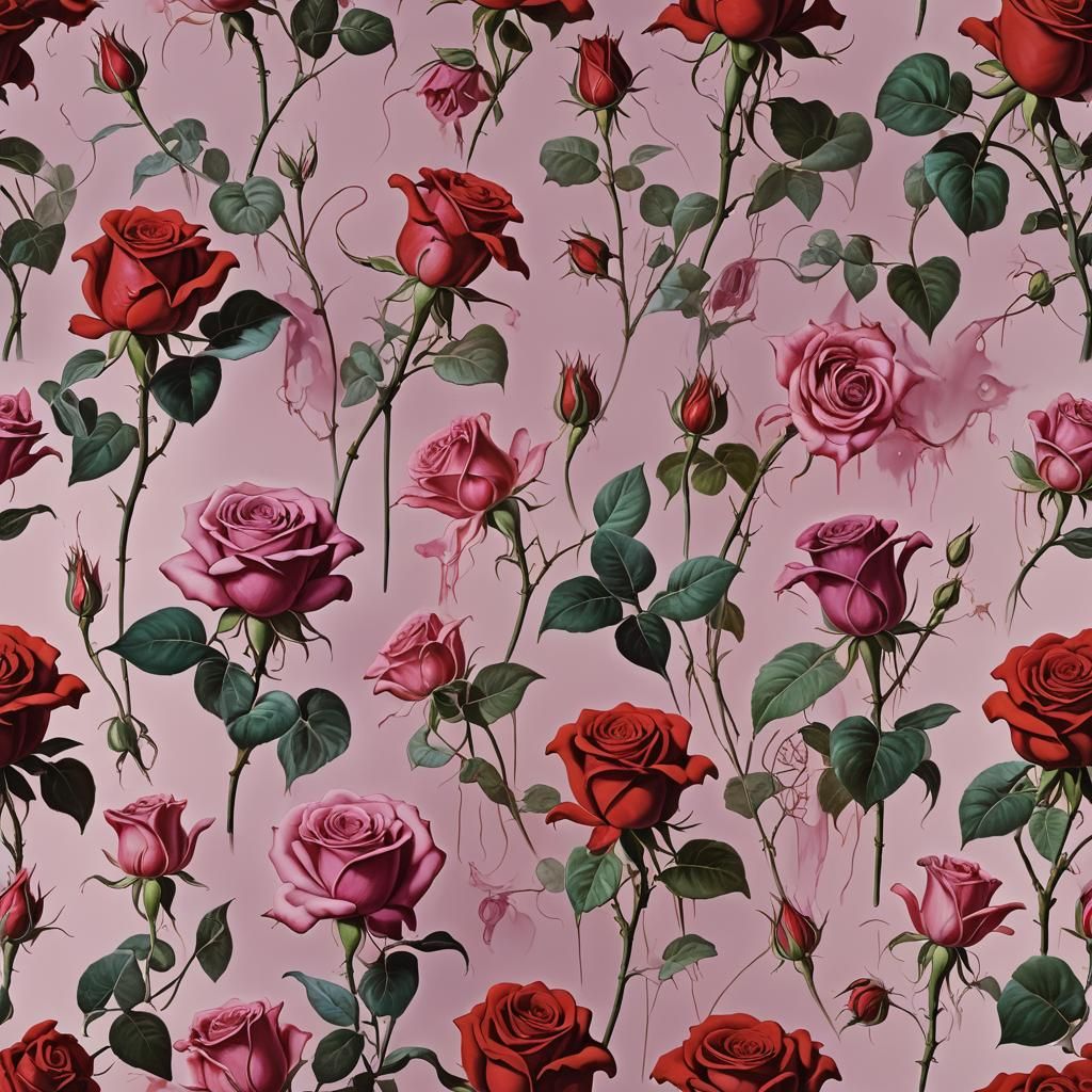 Surreal Melting Flowers in Dali Style