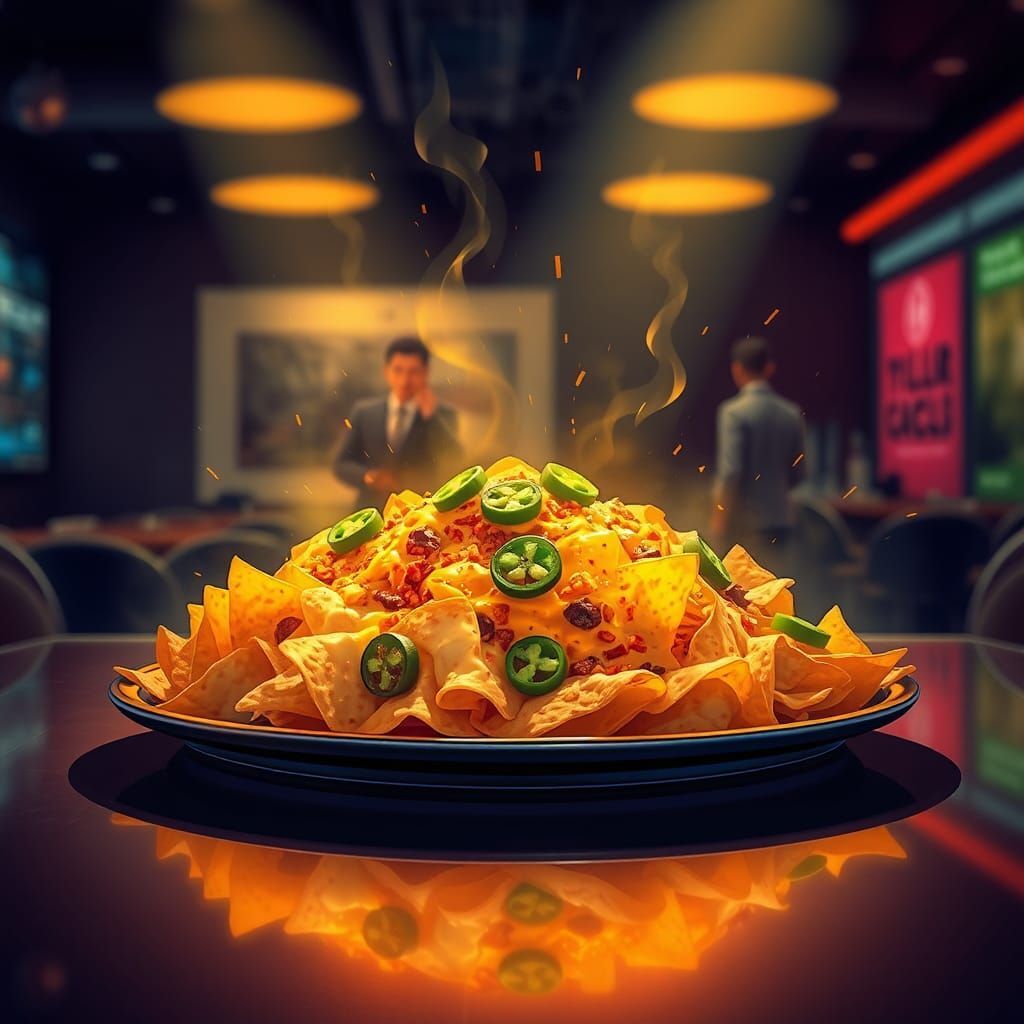 Delicious Nachos in Manga-Inspired Anime Style