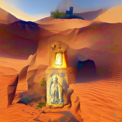 Desert Statue: Solitude in the Sands