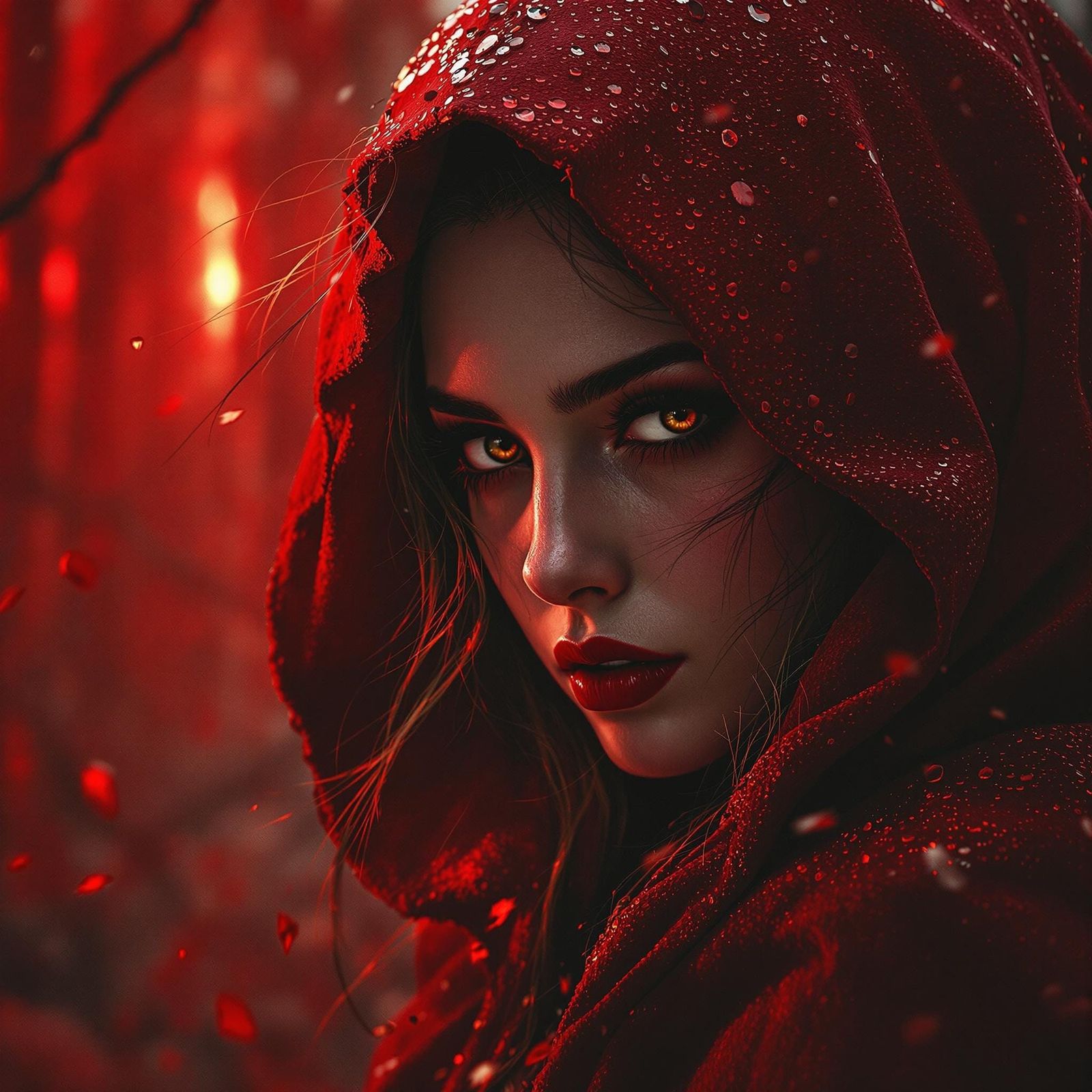 Futuristic Red Riding Hood Movie Poster in Gritty Realism