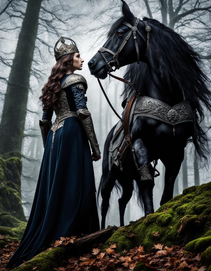 Medieval Tower in Clouded Woods: Hyperrealistic HDR Image