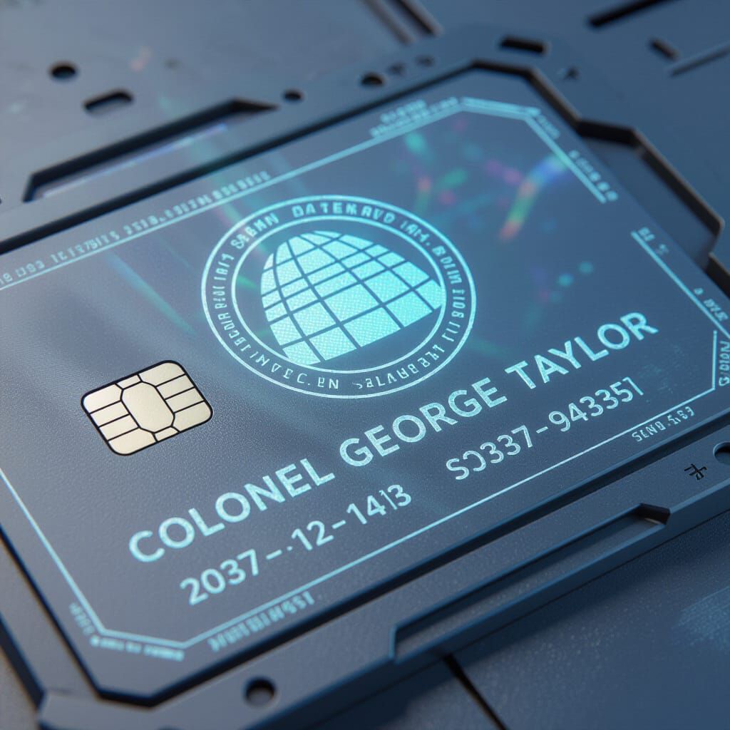 Futuristic Orion Bunker Access Card for Colonel Taylor