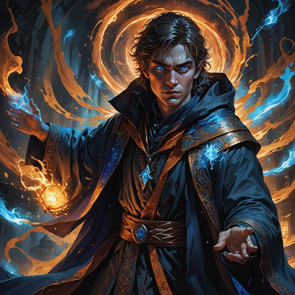 Teenage Wizard with Dark Powers: Fantasy Art
