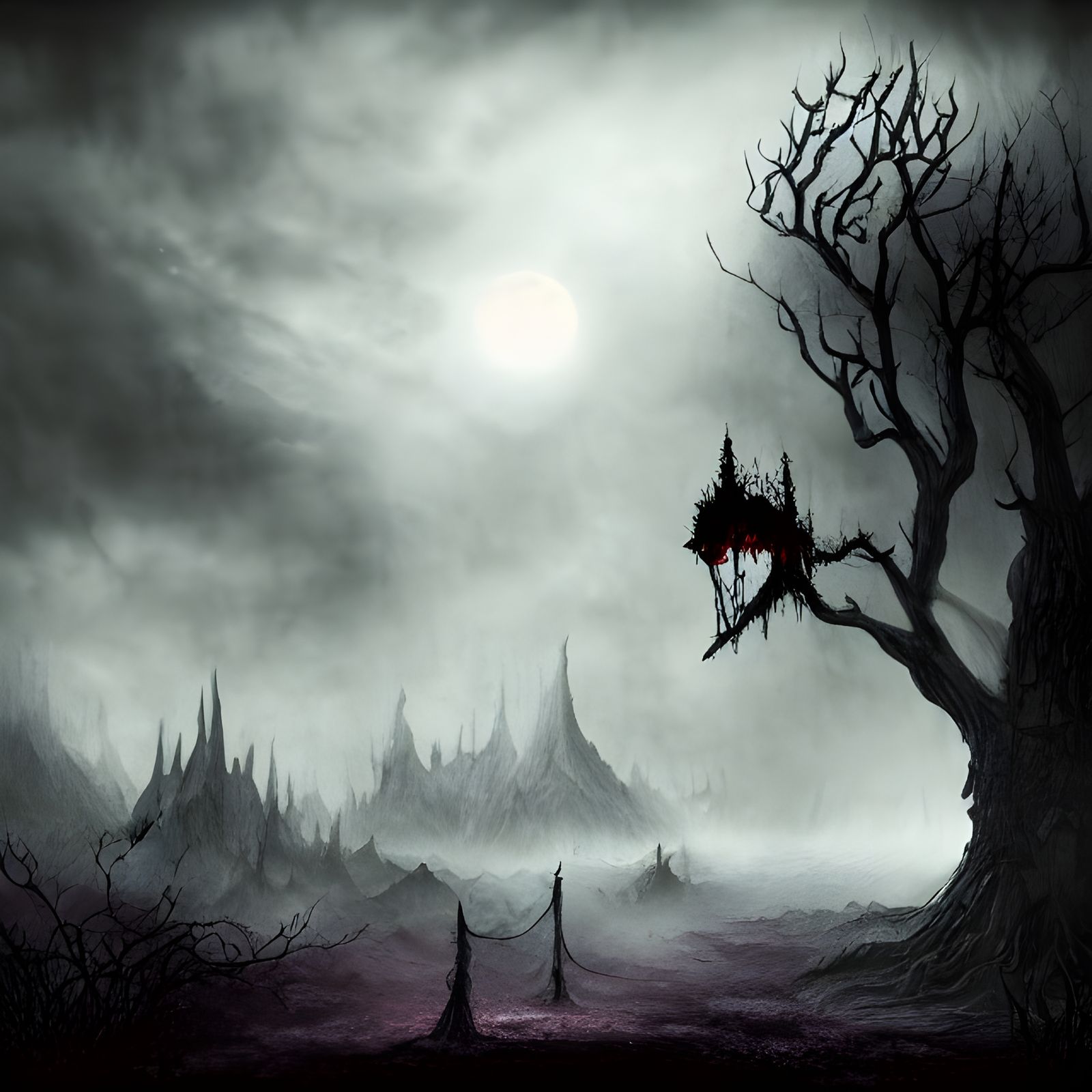 Dark Magical Fantasy Landscape Photoillustration