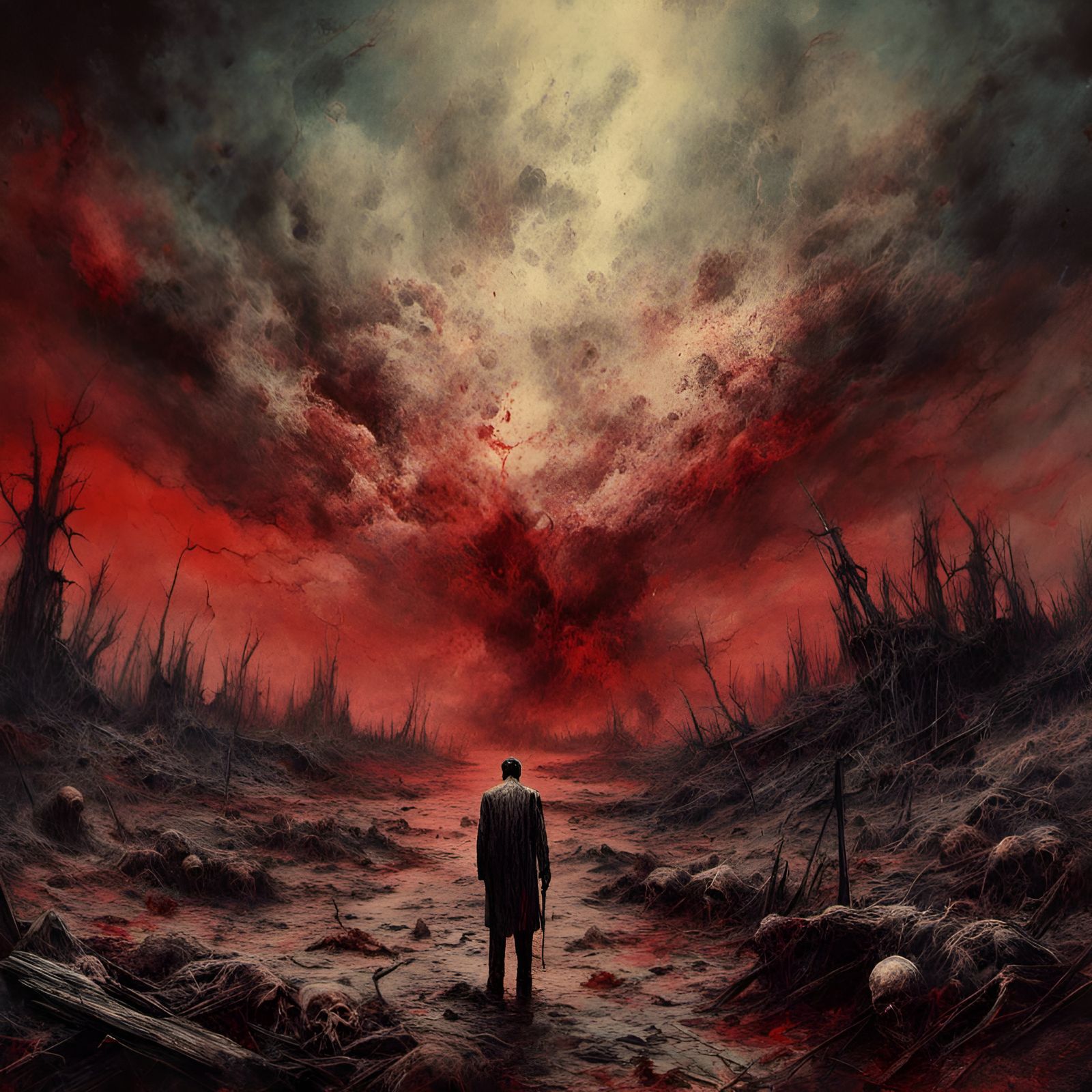 Post-Apocalyptic Zombie in Creepy Magazine Style