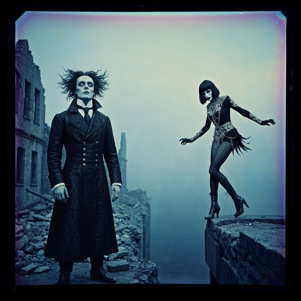 Psychedelic Hologram: Goth Star in Expressionist City