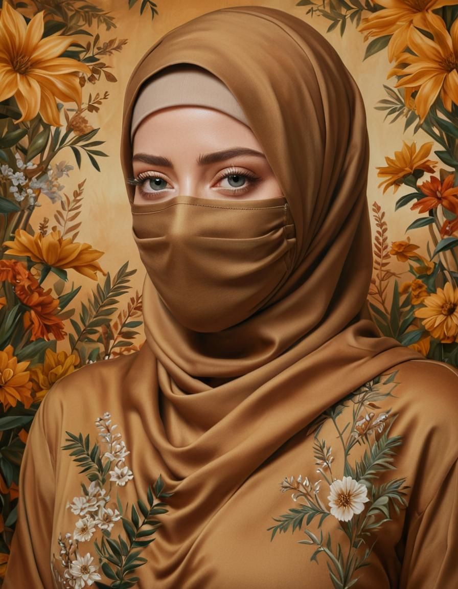 Hijabi Portrait in Oil Painting Style