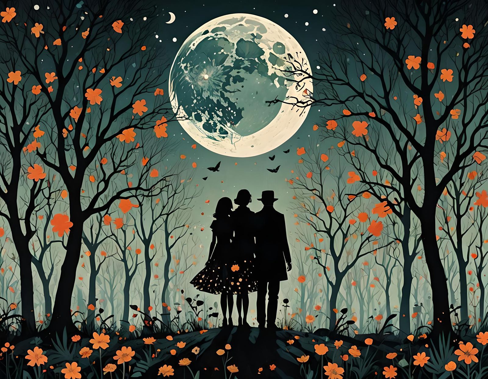 Macabre Silhouette: Lovecraftian Nature in Double Exposure