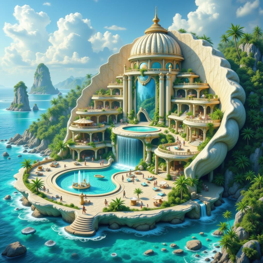 Cannabis Resort in Seashell Palace: Tarot Card Style
