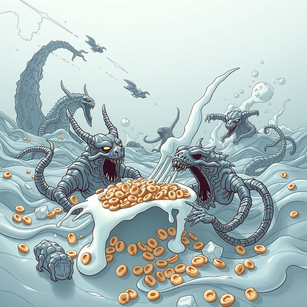 Lovecraftian Monsters in Cereal Milk Sea