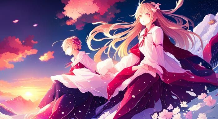 The Four Seasons in Anime Style