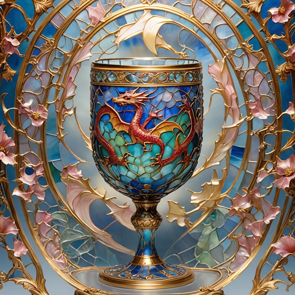 Magical Dragons on Plique-à-jour Goblet