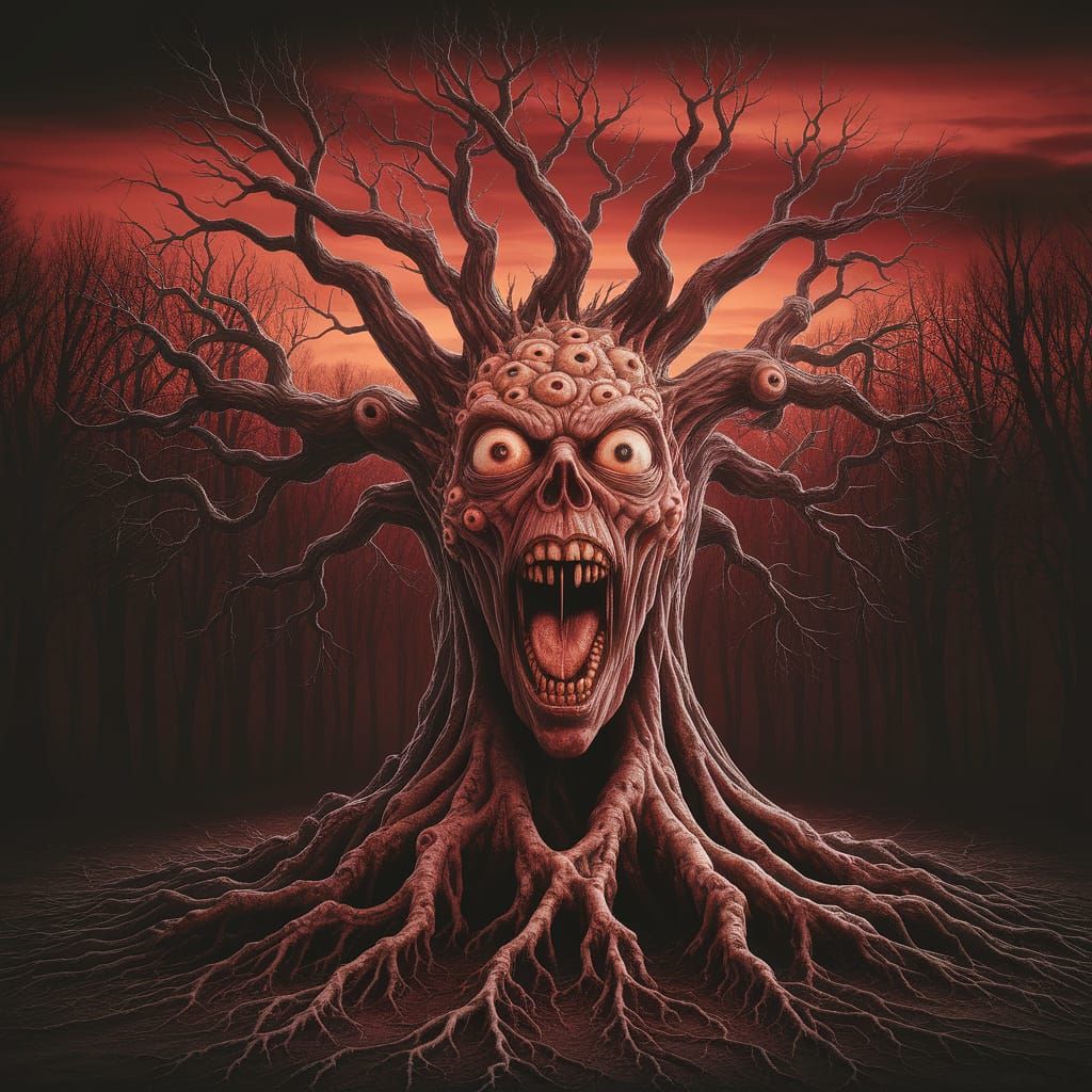 Eldritch Horror Abomination in Dark Ominous Forest