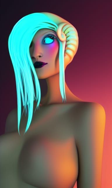 Alien Woman with Jellyfish Hair and Tentacles